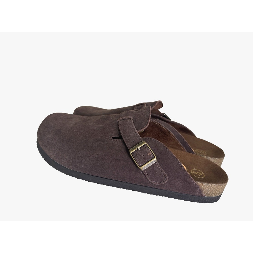 White Mountain Brown Bari Leather Mule Footbeds Shoes 11 Clog Boho Retro Outdoor